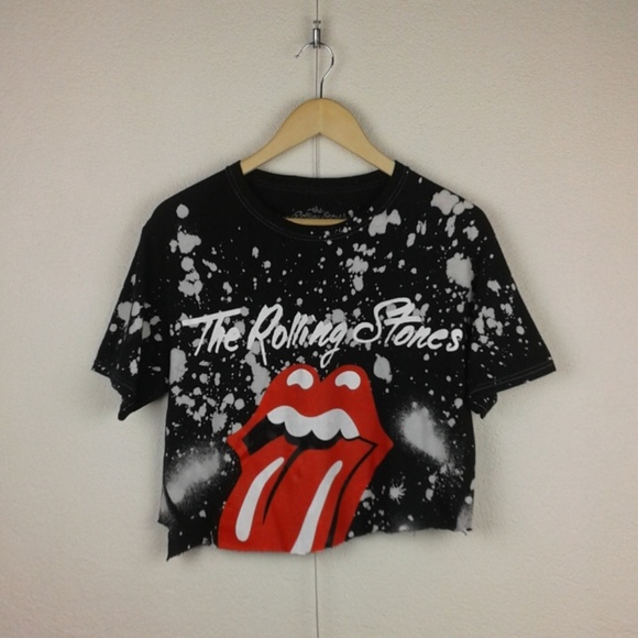 UO l Rolling Stones Graphic Splatter Crop T-shirt